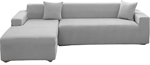 Mingfuxin Sectional Couch Covers, Stretch Thick Sofa Slipcovers L Shaped Corner Sofa Cover Chaise Lounge Protector with 2 PCS Pillow Covers for 3 Seaters + 3 Seaters L-Type Sectional Sofa Couch