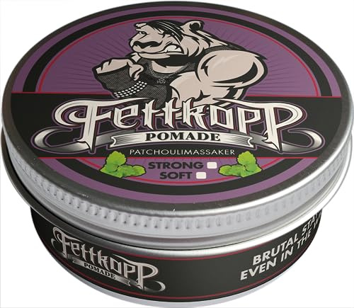FETTKOPP POMADE - Patchoulimassaker - Patchouli/schwer/erdig/maskulin - mittlerer Halt (medium hold) - 99g
