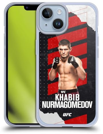 Head Case Designs Offizielle UFC Kampfkarte Khabib Nurmagomedov Soft Gel Handyhülle Hülle kompatibel mit Apple iPhone 14