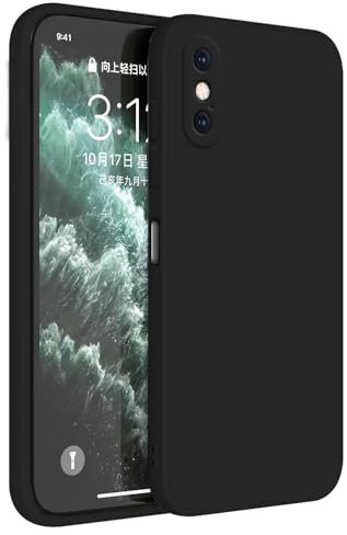 HAFFAN Coque en Silicone TPU Compatible avec iPhone XS Max (6.5), Housse Etui de Protection pour Téléphone Portable - Noir