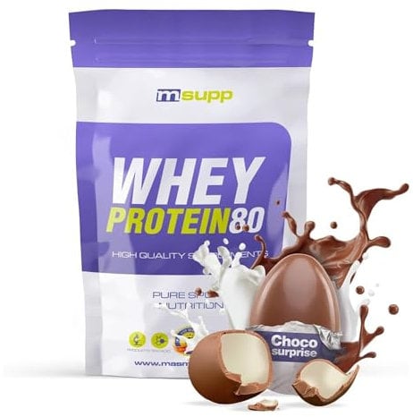 MM Supplements - Whey Protein 80 - Pot de 1 Kg - Whey Protein - Shake pour gagner de la masse musculaire - Aide à la récupération musculaire - Saveur Choco Surprise