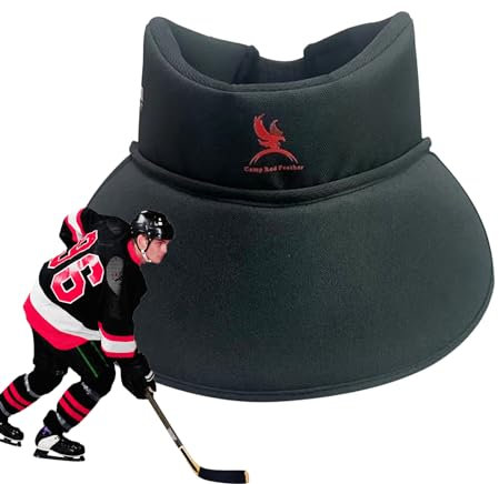 Hockey-Torwart-Nackenschutz, verstellbarer Eishockey-Nackenschutz, Schlüsselbeinschutz, atmungsaktive Sport-Halsmanschette mit ergonomischem Brustschutz für Sportler, Eishockey-Nackenschutz für Männer