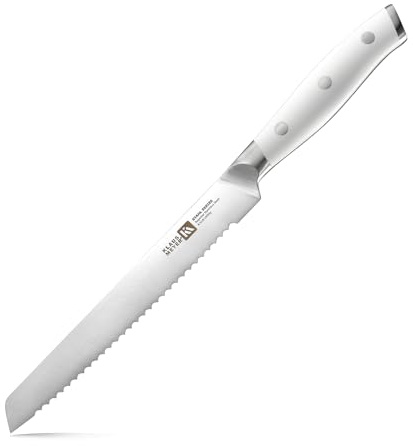 Klaus Meyer 6 Inch Serrated Utility Knife, Bread and Tomato Knife(White)