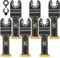 Nuyikaso 6 Pack Titanium Multi Tool Blades Extra-Long Reach Oscillating Saw Blades Multitool Accessories Kit for Wood Metal Screws Plastic Compatible with Fein Multimaster Makita DeWalt Bosch