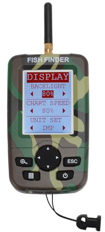 Sonar Hand-Fischfinder, Kabelloser Wandler, Hochpräzise Fischfinder, Boot, Kajak, Fischfinder-Kit, LED-LCD-Display, Wasserdichter Kabelloser Mobiler Fischfinder (Tarnfarbe)