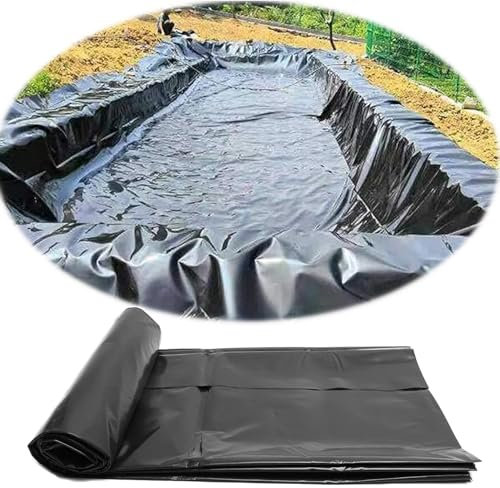 Large Revestimiento de Estanque HDPE Lámina para Estanque, Flexible Forros De Estanque, Negro Pond Liner Lona para Estanque para Jardín, Piscina, Membrana Reforzada Paisajismo(3x5.0m/10 x 16ft)