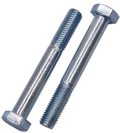 SKIR'CO (2 pezzi) Bulloni a testa esagonale in acciaio zincato M12 x 90 mm, bulloni esagonali DIN 931, parzialmente filettati, viti esagonali