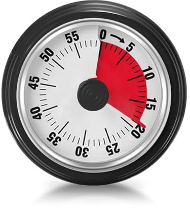 Visueller Timer, Eieruhr, 60-Minuten Countdown Timer, Mechanisch Küchentimer mit Magnetfuß Mechanisches Uhrwerk Keine Batterien erforderlich, Klingelarm, für Kinder und Erwachsene Schwarz