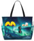 KCGSDEGV Schöne Strandtasche mit Nordlichtern, bedruckt, für Damen, wasserdichte Handtaschen, Schultertaschen mit Reißverschluss und Tasche für Reisen, Schule, Arbeit, Einkaufen, Schwarz ,