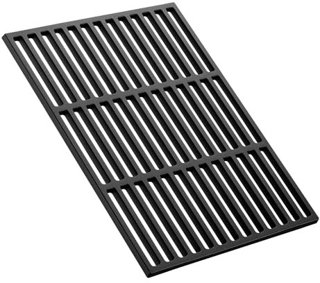 Wiltec Rejilla de hierro fundido cuadrada 26 x 44,5 cm maciza para parrilla de carbón parrilla de gas barbacoa
