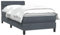 vidaXL Boxspringbett mit Matratze Dunkelgrau 100x220 cm Samt