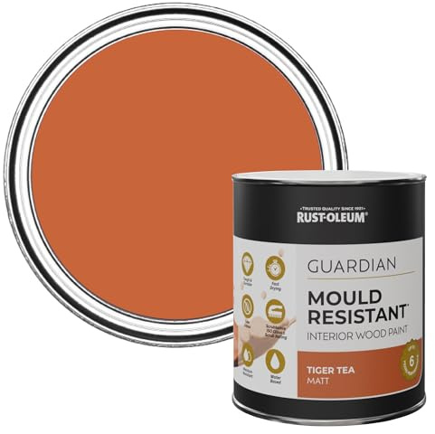 Rust-Oleum Orange Guardian Mould Resistant Interior Wood Paint in Matt Finish - Tiger Tea 750ml