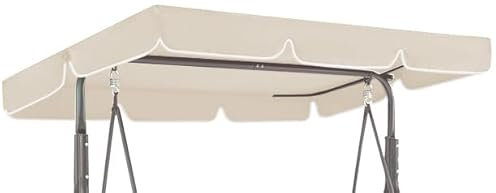GREMEX Hollywoodschaukel Dachbezug 200 x 120 - Strapazierfähig Dach für Hollywoodschaukel - Wetterbeständig Sonnendach für Gartenschaukel - Ecru Dach für Hängebank Schaukel