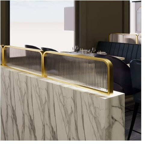 Hot Pot Raumteiler aus Glas, Raumteiler mit erhöhten Streifen, dekorative Trennwände für Restaurants, 30 x 140 cm