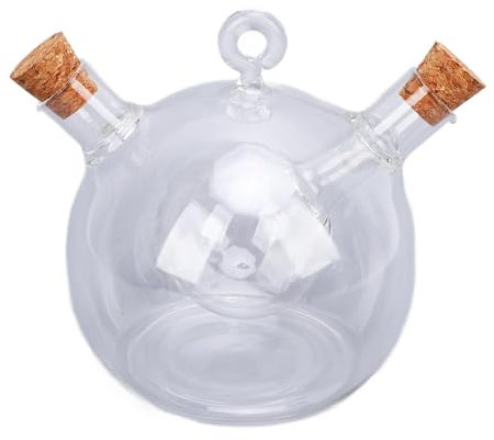 Fockety Oliera e acetiera, 2 in 1 bicchiere con doppio beccuccio per olio e aceto Bottiglia dispenser per olio d'oliva e aceto Bottiglia dispenser per olio d'oliva e aceto a bocca larga