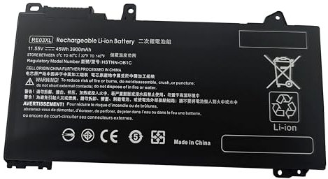 RE03XLRF03XL-Remplacement Batterie pour HP ProBook 430 440 450 445 455 445R 455R G6, 430 440 445 450 455 G7, REO3XL RE03045XL-PL,L32407-AC1 L32407-2B1 L32407-2C1,HSTNN-OB1C HSTNN-DB9A