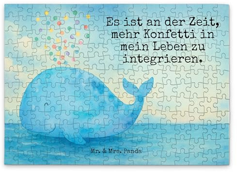 Mr. & Mrs. Panda Puzzle Wal Konfetti Design 192 Teile - Geschenk, Legespiel, 500, Diät, 2000, Abnehmen, 1000, Meer, 1500, Geburtstag, Motivation, Trennung