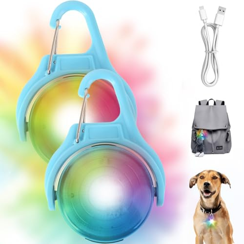 2 Stück LED Blinklicht Schulranzen Sicherheitslicht, 4 Blinkmodis Hund Leuchtanhänger USB Aufladbar Reflektoren Licht für Sicherheitslicht Anhänger für Wandern Laufen Joggen Haustier Rucksack Kleidung