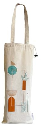 LUYEN Sac à Pain/Sac à Baguette - 100% coton organique, imprimé en sérigraphie - 57 x 23 cm, lavable