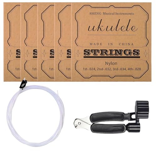 Sopran-ukulelesträngar – hållbart universalnylonset, ersättningssträngar för konserttenor-ukuleler | ukuleler-strängset, för att öva gitarrister, gitarrbyggare, musik, resor, skola, utomhusfest