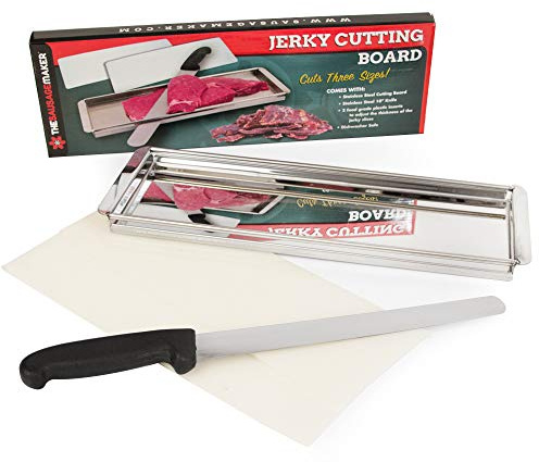 TSM Products Jerky Cutting Board and 10-Inch Slicer Knife