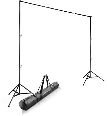 Walimex pro Hintergrundsystem XXL 190-465 cm breit, Hintergrundständer bis 400 cm Höhe, Lampenstative mit 5/8 Zoll Spigot, Hintergrund-Set für Fotografie, Video & Green Screen