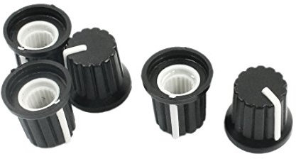sourcing map 5 Stücke 6mm geriffelt Shaft weiß Mark Stereo Radio Potentiometer Drehknopf de de