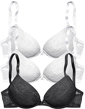 PETITE FLEUR Damen Push-up-BH | mit herausnehmbaren Kissen und Jacquardspitze für ein verführerisches Dekolleté, atmungsaktiv