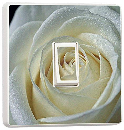 stika.co White Rose Pretty Light Switch Home Decoration Stickers - Flower, Animal, Nature, Sport Designs - Generic Single