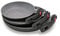 BALLARINI Click & Cook 3-teiliges Bratpfannenset, klappbare Griffe, Granitium Antihaftbeschichtung, 20, 24 & 28 cm, Aluminium, schwarz-grau