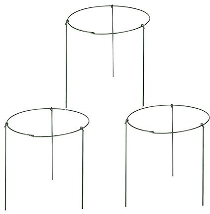 (Pack of 3) Large Garden Plant Support Rings, 10 Wide x 17 High, 3 Legs