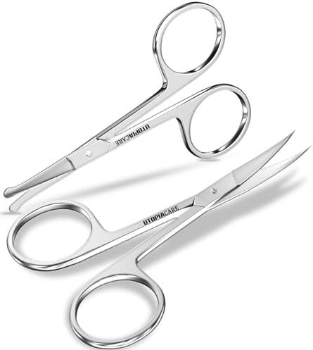 Utopia Care Lot de 2 ciseaux à cuticules – Ciseaux à cuticules professionnels pour manucure – Sans danger pour les sourcils