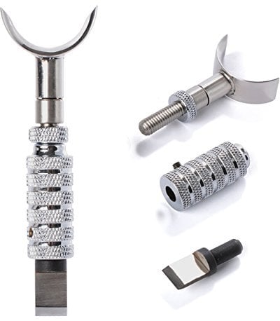Itian Herramienta de talla de cuero - de cuero ajustable de acero inoxidable de corte giratorio Cuchillo para cuero de Trabajo
