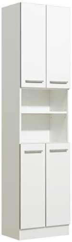 Pelipal Quickset 953 Hochschrank, Holzwerkstoff, Weiß Glanz/Betonkante, 195,5 cm x 50 cm x 33 cm