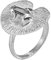 MATERIA Damen Ring Frosch auf Lotusblatt 925 Sterling Silber breit mattiert rhodiniert #SR-56, Ringgrößen:58 (18.5 mm Ø)