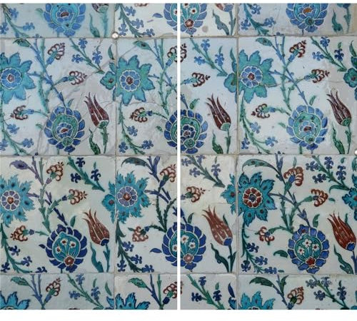 DAMU | Herdabdeckplatte 2teilig 2x30x52 Herdabdeckung Ceranfeld Glasschneideplatte Ceranfeldabdeckung Herdplattenabdeckung Kochfeld Abdeckung Schneidebrett Glasplatte Blau Mosaik