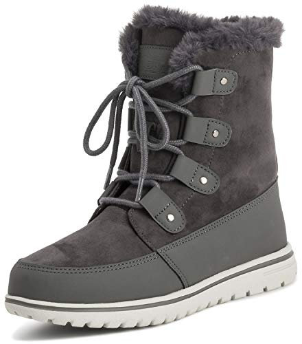Polar Boot Damen Gesteppt Kurz Schnee Winter Kunstpelz Warm Dauerhaft Wasserdicht Stiefel - 7 - GRE40 AYC0521