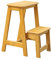 Klapptreppe Klapptritt Klappleiter Hocker aus Holz 2 Stufen Leicht und Klappbar Tritthocker für Zuhause Bibliothek Loft Leiterregale - 150kg Kapazität (Gelb)