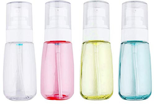 JOSALINAS 4PCS Airless Pump Bottle 3.4oz/100ml Plastic Empty Clear Refillable Travel Container Dispenser for Lotion Creams foundation