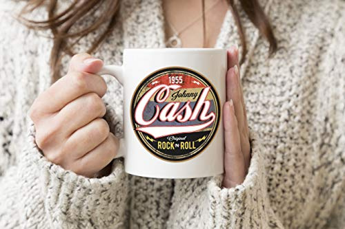 Johnny Cash Rock N Roll White Coffee Tea Mug Regular 312ml Cup