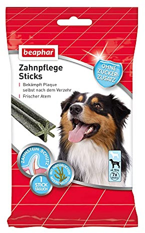 Beaphar Zahnpflege Sticks - Für große Hunde - Zahnpflege Snack - Mit natürlichen Meeresalgen - Ohne Zuckerzusatz - 7 Stück, 182 g (1er Pack)