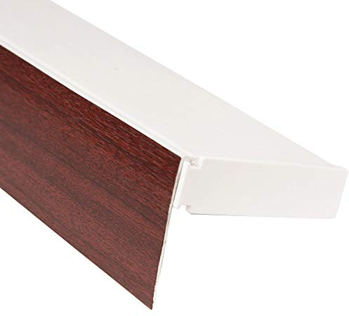Bestlivings 1-Läufige Vorhangschiene mit Innenlauf aus Kunststoff in 180cm (2x90cm), Kunststoff Blende NUSSBAUM Optik, Gardinenschiene