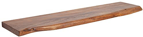 invicta INTERIOR Massives Wandregal Mammut 115cm Akazienholz Regalbrett mit Baumkante Schweberegal Holz