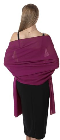 Hotshawl Chiffon-Schal für Damen, formell, klassisch, Rot, Violett (Chiffon), One size