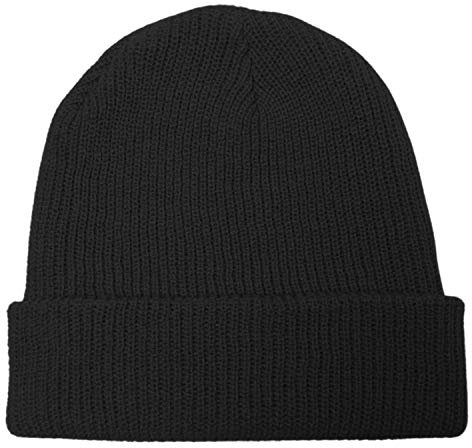 GO HEAVY Herren Feinstrickmütze Herbstmütze Schwarz