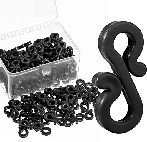 Marsui 120 Stücke Weihnachten Licht Clips Outdoor Dachrinnen Haken Wetterfeste Outdoor Lichter Klammer Feiertag Licht Clips für Weihnachten Dekoration Lichterketten (Schwarz, 120 Stücke)