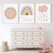 3er Set Poster Kinderzimmer Deko Regenbogen Wolken Bilder Ohne Rahmen Wandbilder für Jungen Mädchen Wohnzimmer Schlafzimmer Wanddeko (A,30 x 40 cm)