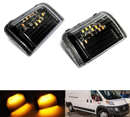 RZG 2 x Seitenspiegelblinker mit klarem Glas, gelbe LED-Begrenzungsleuchten für 2006+ Boxer Jumper Relay Ducato 2022+ Movano C
