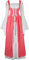 Jutrisujo Robe Renaissance Femme Médiévale Robes Maxi Parti Costumes Vintage Déguisements Halloween Gothique Cosplay Carnaval Victorien Rose 2XL