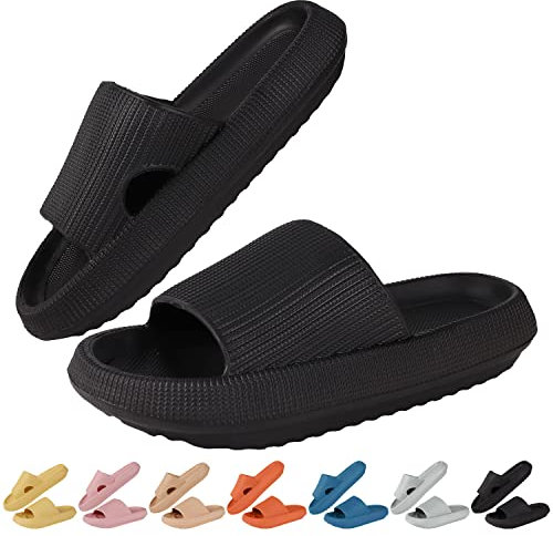 HEPODA Zapatillas de Casa Verano Hombre Mujer Chanclas Piscina Playa Zapatillas de Baño Antideslizantes Sandalias de Ducha Pantuflas con Plataforma Interior Exterior